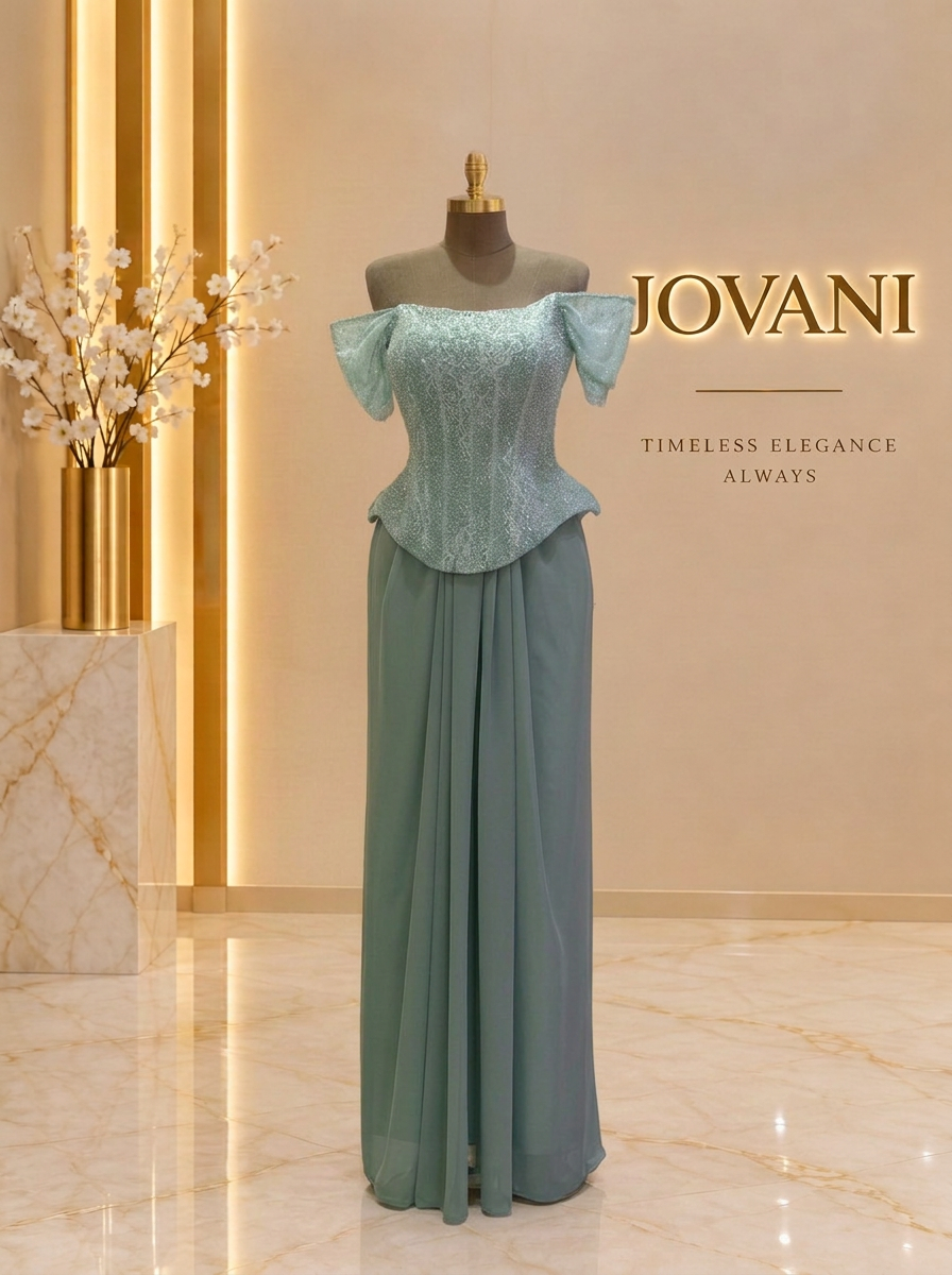 Mint Lace Corset Gown