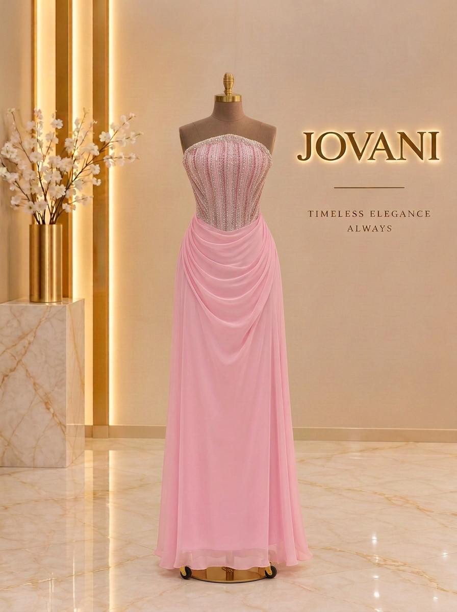 Pink Crystal Corset Gown